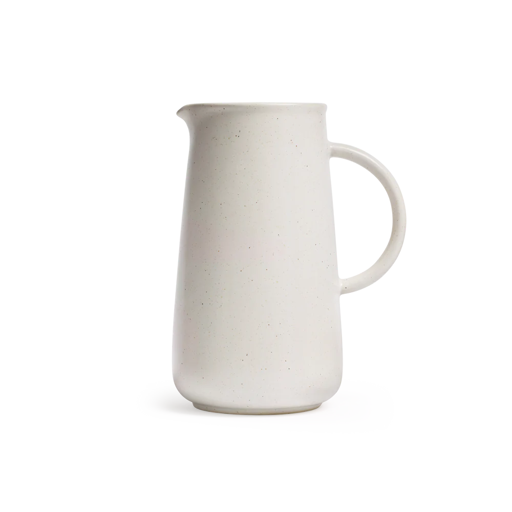 Modern Ceramic Pitcher – Off-White Speckled Finish